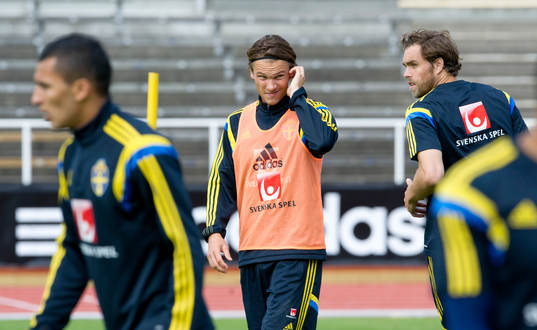 Sveriges Albin Ekdal och Johan Elmander