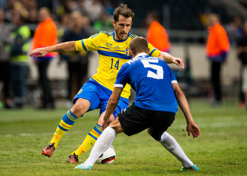Sveriges Tobias Hysén och Estlands Ken Kallaste