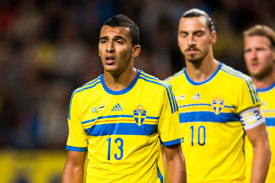 Sveriges Nabil Bahoui och Zlatan Ibrahimovic