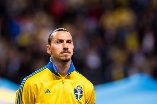 Sveriges Zlatan Ibrahimovic innan fotbollslandskampen