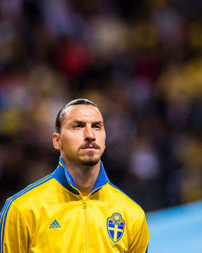 Sveriges Zlatan Ibrahimovic innan fotbollslandskampen