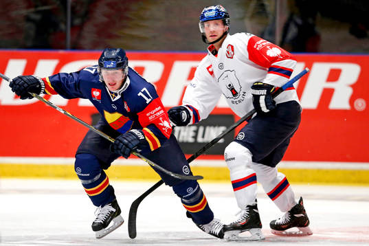 Djurgårdens Henrik Eriksson och Eisbären Berlins Barry