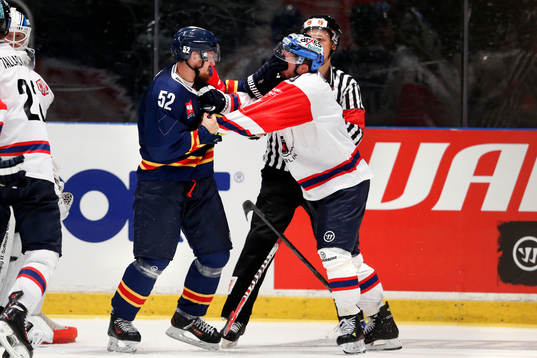 Bråk mellan Djurgårdens Mikael Ahlén och Eisbären