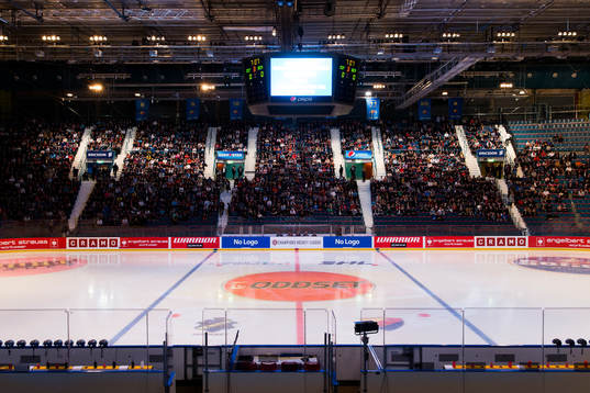 Generell vy av rinken på Hovet innan ishockeymatchen i CHL