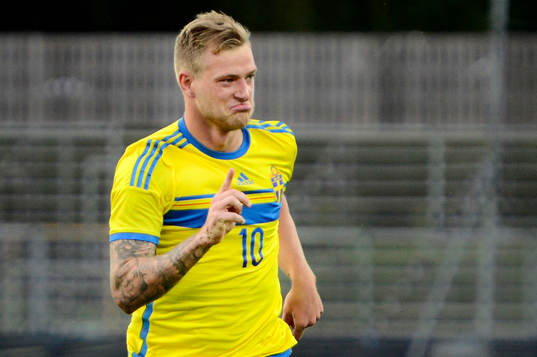 Sverige John Guidetti firar