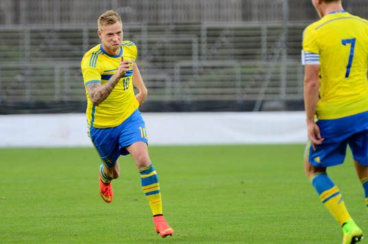 Sverige John Guidetti firar