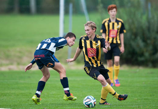 IFK Hässleholms Edvin Nilsson i matchen för 15-åringar