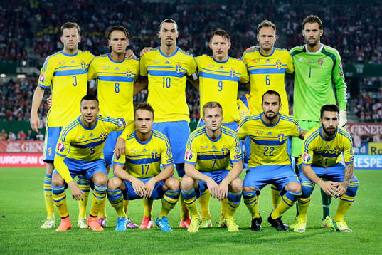 Sveriges startelva Mikael Antonsson, Albin Ekdal, Zlatan