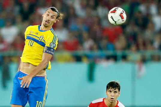 Sveriges Zlatan Ibrahimovic nickar