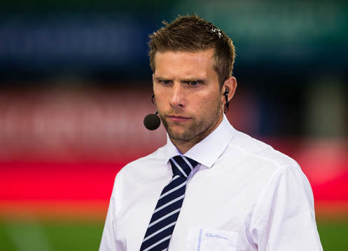s studio innan fotbollsmatchen i EM-kvalet mellan