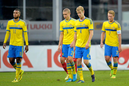 Sveriges Isaac Kiese Thelin, Sebastian Holmén, Filip