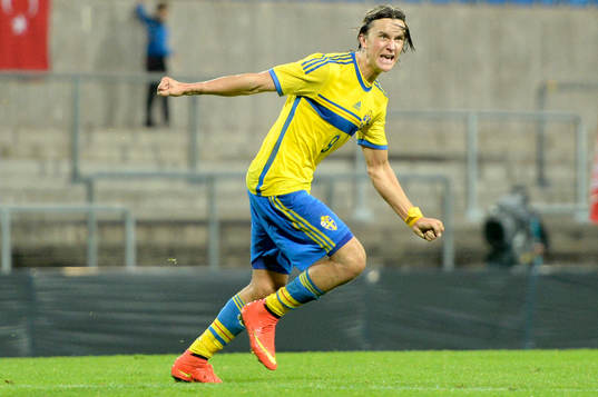Sveriges Kristoffer Olsson jublar