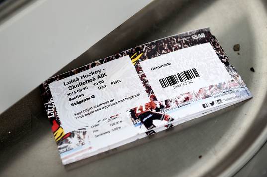 Matchbiljett till ishockeymatchen i SHL mellan Luleå och