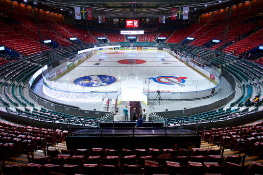 Interiör av Scandinavium innan hockeymatchen i SHL mellan