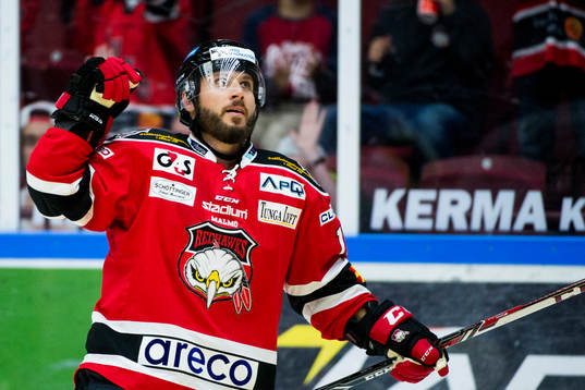 Malmö Redhawks Joey Tenute jublar