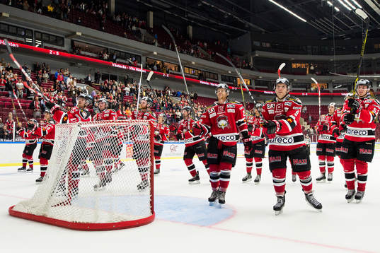 Malmö Redhawks spelare jublar