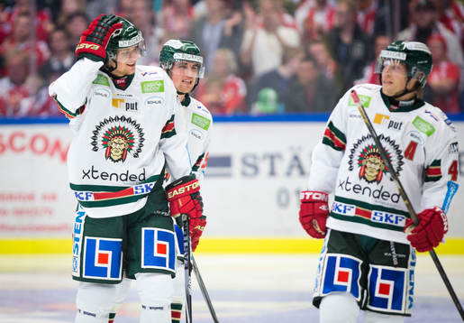 Frölundas Andreas Johnson gör 1-1 och Mathis Olimb och
