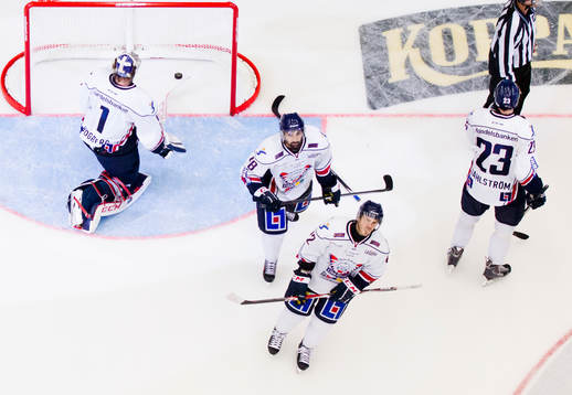 Linköpings målvakt Marcus Högberg, Daniel Rahimi,