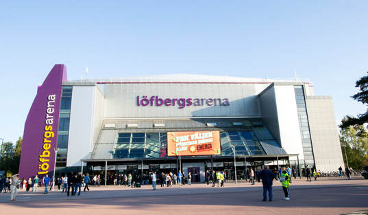 Löfbergs Arena innan ishockeymatchen i SHL mellan