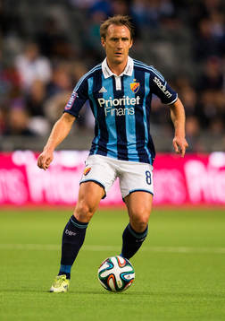Djurgårdens Andreas Johansson med bollen