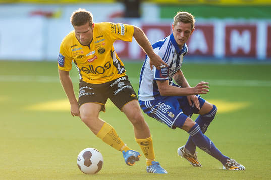 Elfsborgs Anders Svensson och IFK Göteborgs Sören Rieks