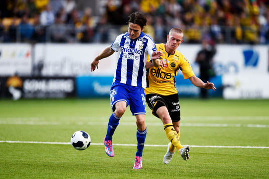 IFK Göteborgs Lasse Vibe och Elfsborgs Anton Lans