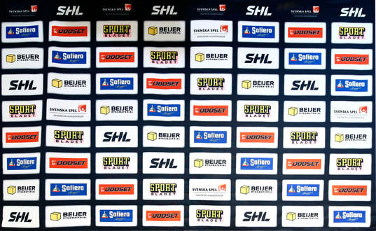 SHL reklamvägg för intervjuer