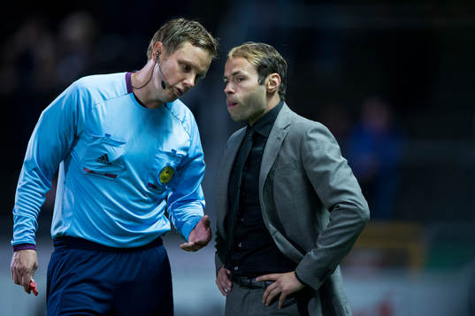 s tränare Andreas Alm i matchen i allsvenskan mellan