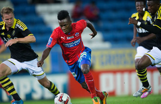 Helsingborgs David Accam i matchen i allsvenskan mellan