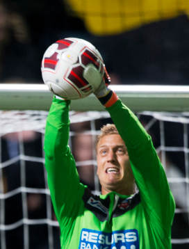 Helsingborgs målvakt Pär Hansson i matchen i allsvenskan