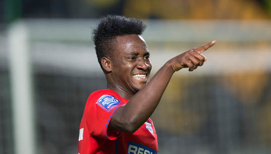 Helsingborgs David Accam har gjort 2-0 i matchen i