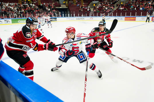 Malmö Redhawks Nils Andersson (tv) och Nils Bergström (th)