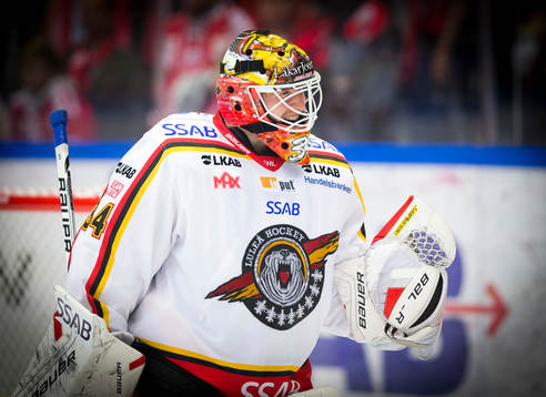 Luleås målvakt Joel Lassinantti jublar
