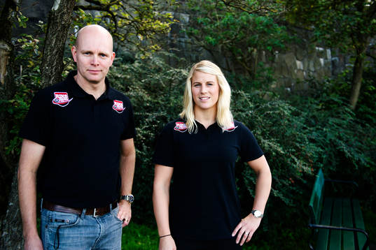 Linköpings tränare Peter Frantz och Jenni Asserholt