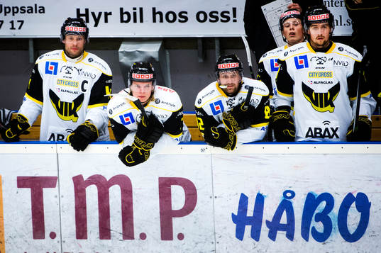 Spelarna på Västerås bänk deppar