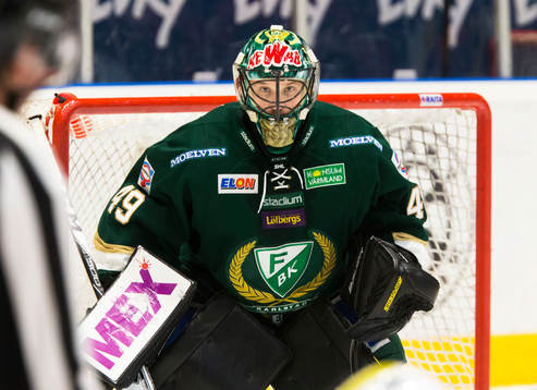 Färjestads målvakt Justin Pogge