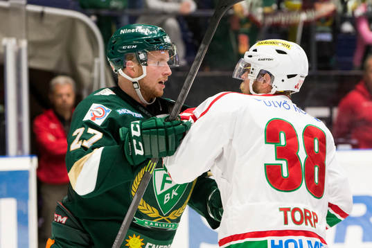 Färjestads Joachim Rohdin och Modos Nichlas Torp är