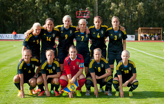 Sveriges lagbild, bakre raden Lotta Ökvist Anna Klara