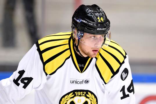 Brynäs David Westlund på uppvärmningen