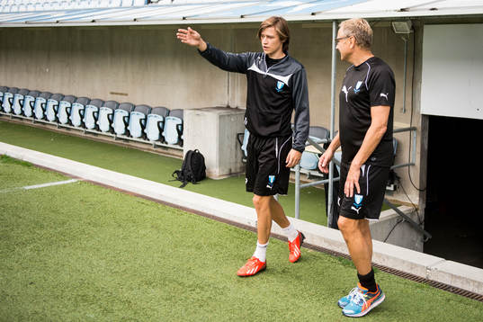 Malmö FFs Simon Thern och läkare Pär Herbertsson
