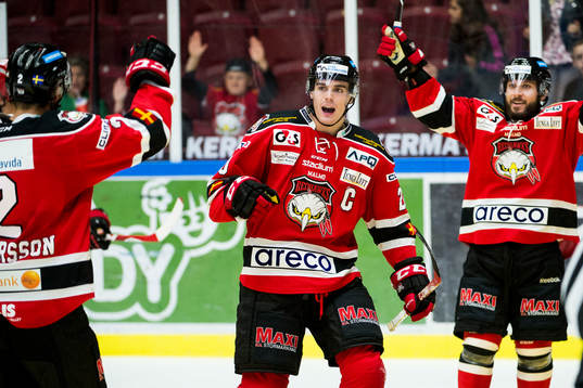 Malmö Redhawks Henrik Hetta (m) jublar