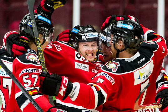 Malmö Redhawks spelare jublar