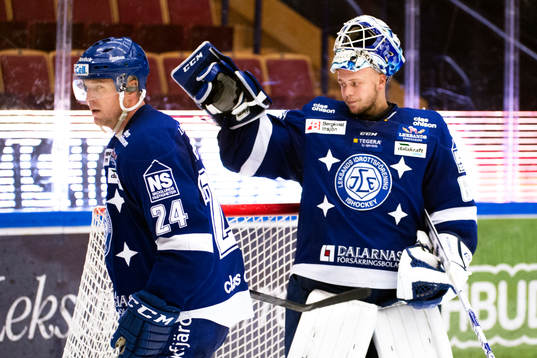 Leksands Jonas Frögren och Leksands målvakt Oscar
