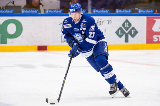 Leksands Viktor Mårtensson på uppvärmningen före