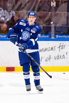Leksands Simon Erlandsson på uppvärmningen före