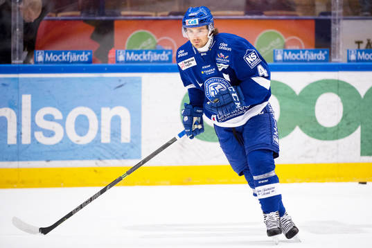 Leksands Robin Gartner på uppvärmningen före