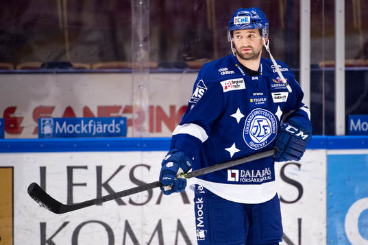 Leksands Eric Himelfarb på uppvärmningen före