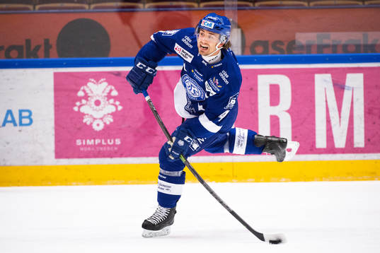 Leksands Robin Gartner på uppvärmningen före