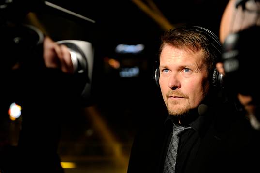 Luleås tränare Joakim Fagervall blir intervjuad av C More