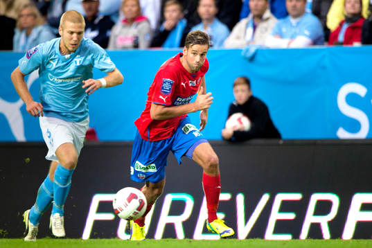 Malmö FFs Anton Tinnerholm och Helsingborgs Mikael